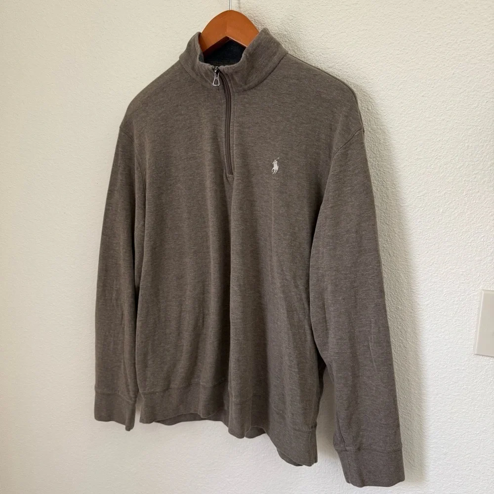 Brand New Polo Ralph Lauren Light Brown Zip-Up Sweater Pullover Men’s Size XL